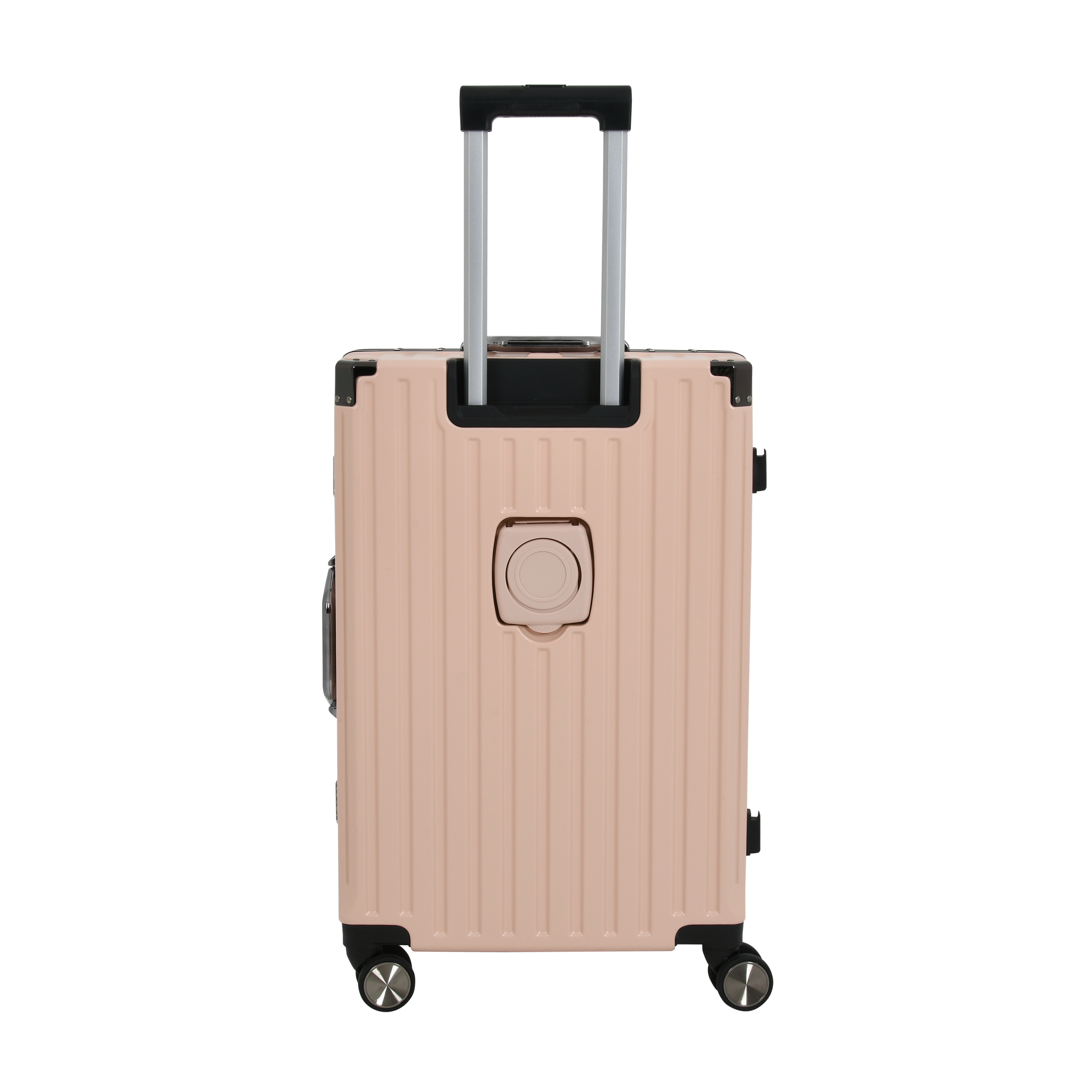 Vintage 22 And 26 Inch Pink Aluminum Set Of 2 Suitcase  – Hard Shell Luggage with TSA Lock & Spinner Wheels