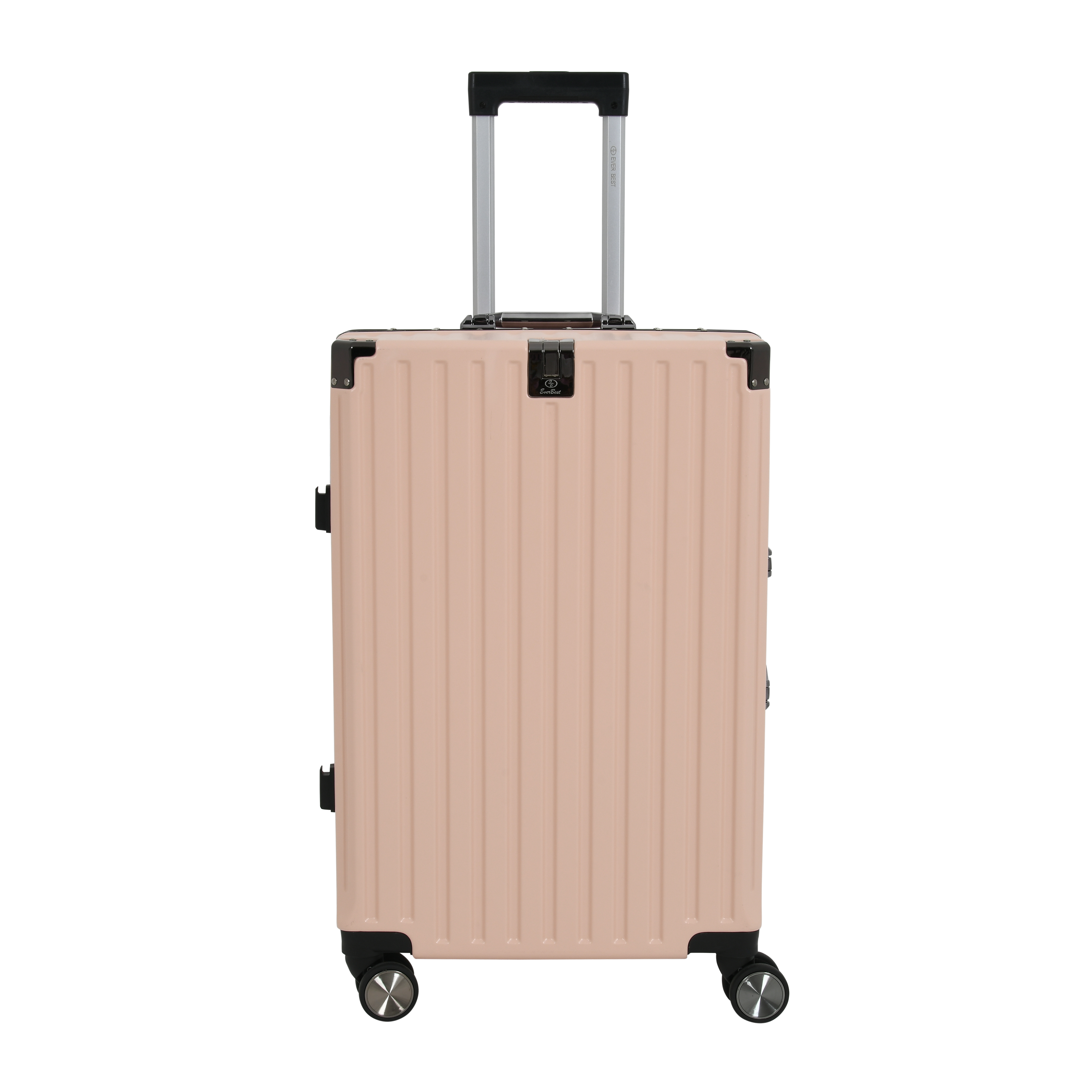 Vintage 22 And 26 Inch Pink Aluminum Set Of 2 Suitcase  – Hard Shell Luggage with TSA Lock & Spinner Wheels