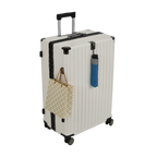 Vintage 22 And 26 Inch White Aluminum Set Of 2 Suitcase  – Hard Shell Luggage with TSA Lock & Spinner Wheels