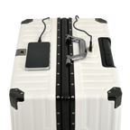 Vintage 22 Inch White Aluminum Suitcase – Hard Shell Luggage with TSA Lock & Spinner Wheels