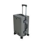 EverBest Executive 22 Inch Grey Cabin Luggage – Laptop Compartment, USB Port, TSA Lock | Aluminium Frame Polycarbonate Hardside Trolley