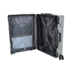EverBest Executive 22 Inch Grey Cabin Luggage – Laptop Compartment, USB Port, TSA Lock | Aluminium Frame Polycarbonate Hardside Trolley