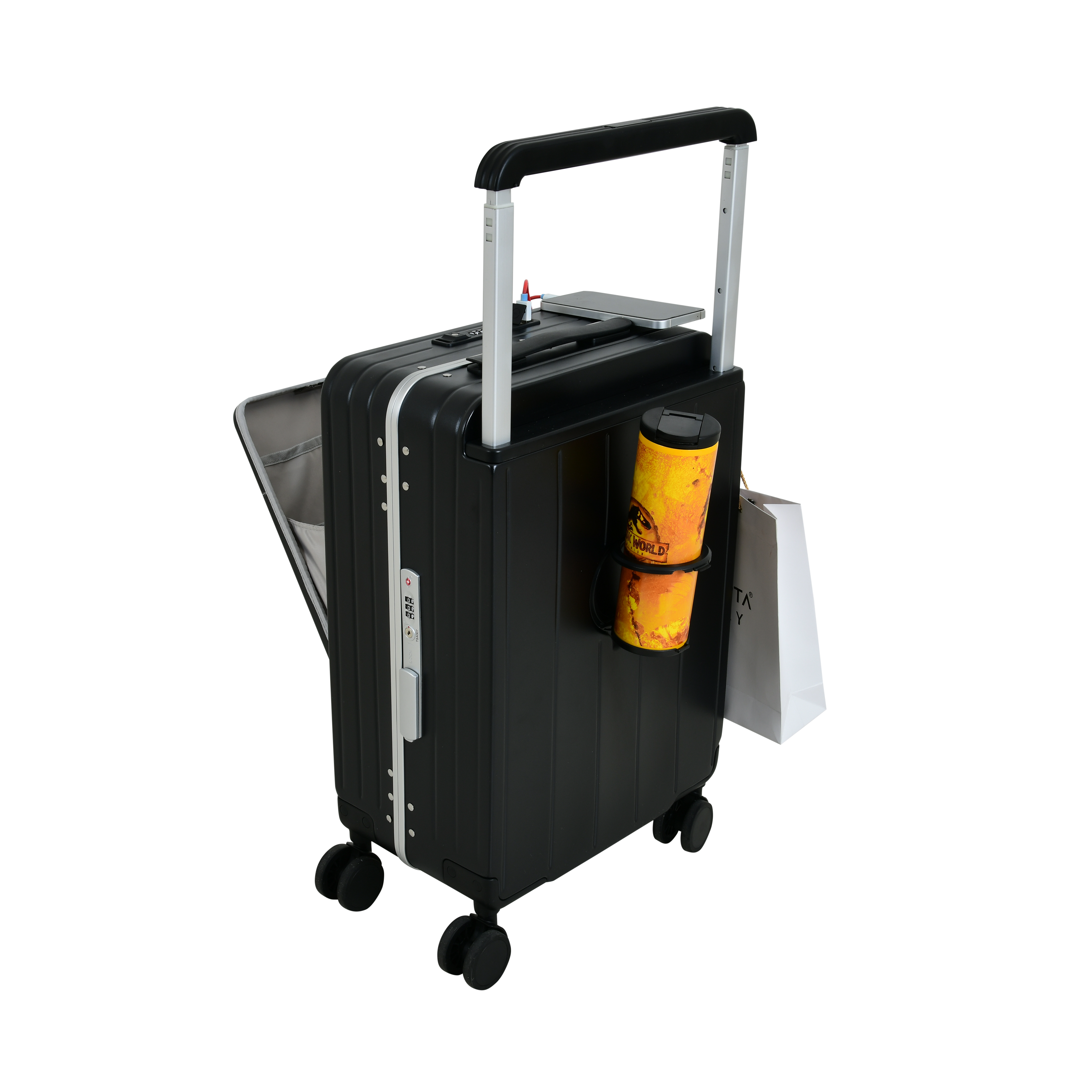 EB Black 22 Inch Aluminum Frame With Front open Compartment