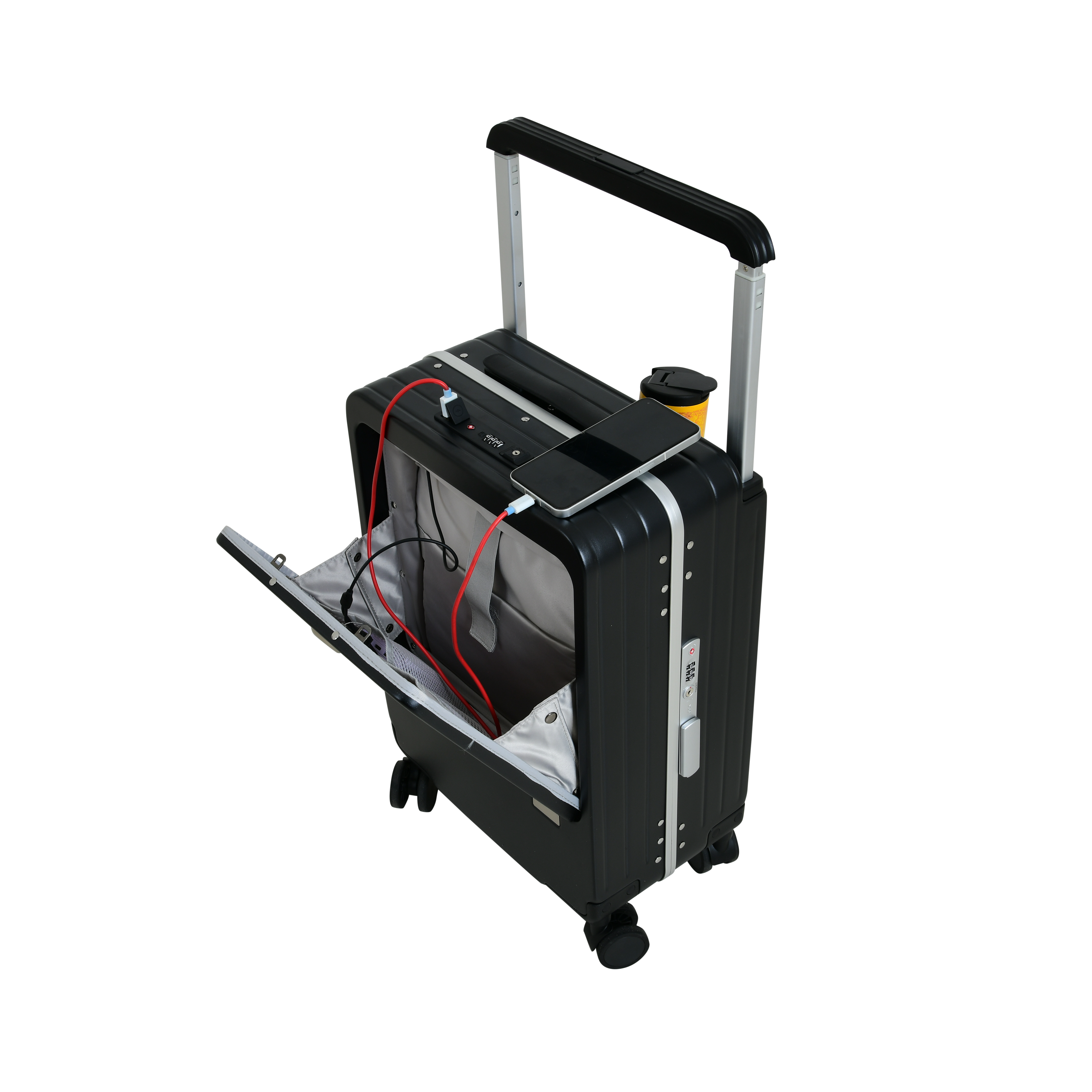 EB Black 22 Inch Aluminum Frame With Front open Compartment