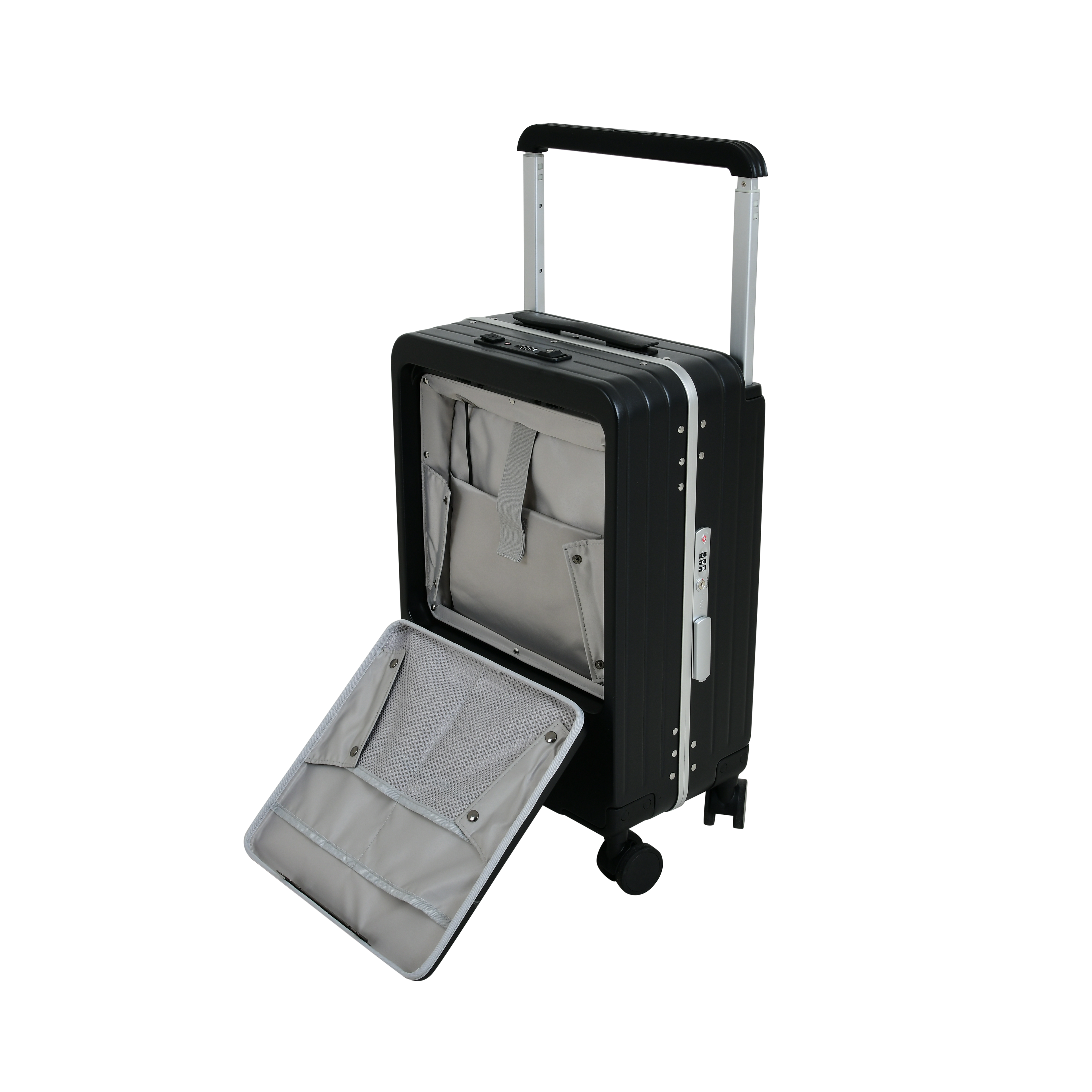 EB Black 22 Inch Aluminum Frame With Front open Compartment