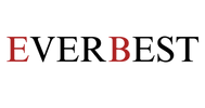 Logo with 'EVERBEST' text in black and red on a white background
