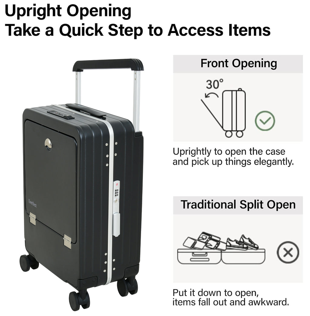 EB Black 22 Inch Aluminum Frame With Front open Compartment