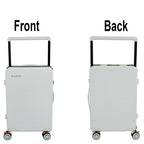 EverBest 22 Inch Wide Handle Zipper White Suitcase