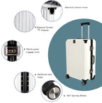Vintage 22 And 26 Inch White Aluminum Set Of 2 Suitcase  – Hard Shell Luggage with TSA Lock & Spinner Wheels