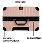 Vintage 22 And 26 Inch Pink Aluminum Set Of 2 Suitcase  – Hard Shell Luggage with TSA Lock & Spinner Wheels