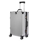 Vintage 22 Inch Sliver Aluminum Suitcase – Hard Shell Luggage with TSA Lock & Spinner Wheels