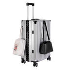 Vintage 22 Inch Sliver Aluminum Suitcase – Hard Shell Luggage with TSA Lock & Spinner Wheels