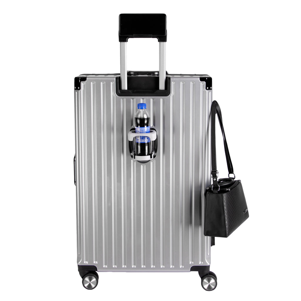 Vintage 22 Inch Sliver Aluminum Suitcase – Hard Shell Luggage with TSA Lock & Spinner Wheels