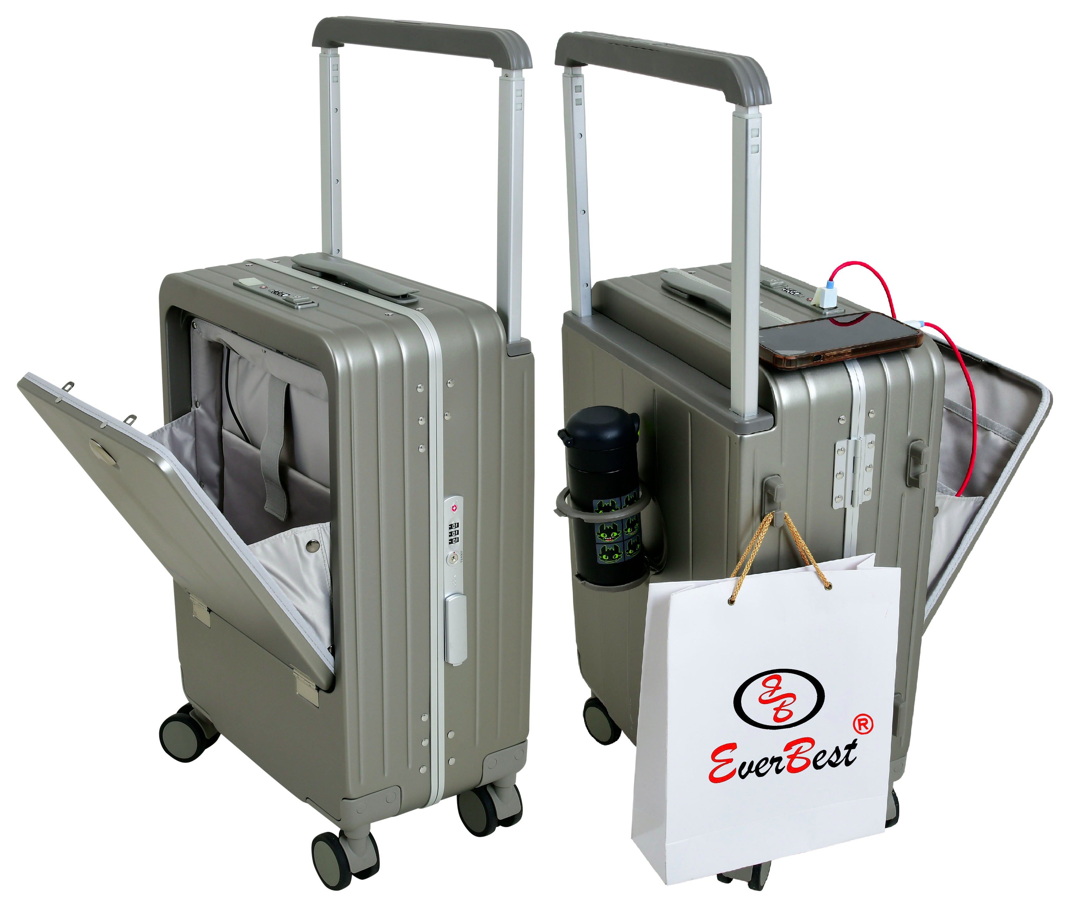 EB Sliver 22 Inch Aluminum Frame With Front open Compartment