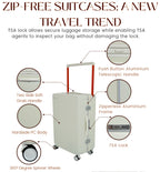 EverBest 22 Inch Polycarbonate Hard Case Zipperless Aluminium Frame White Suitcase