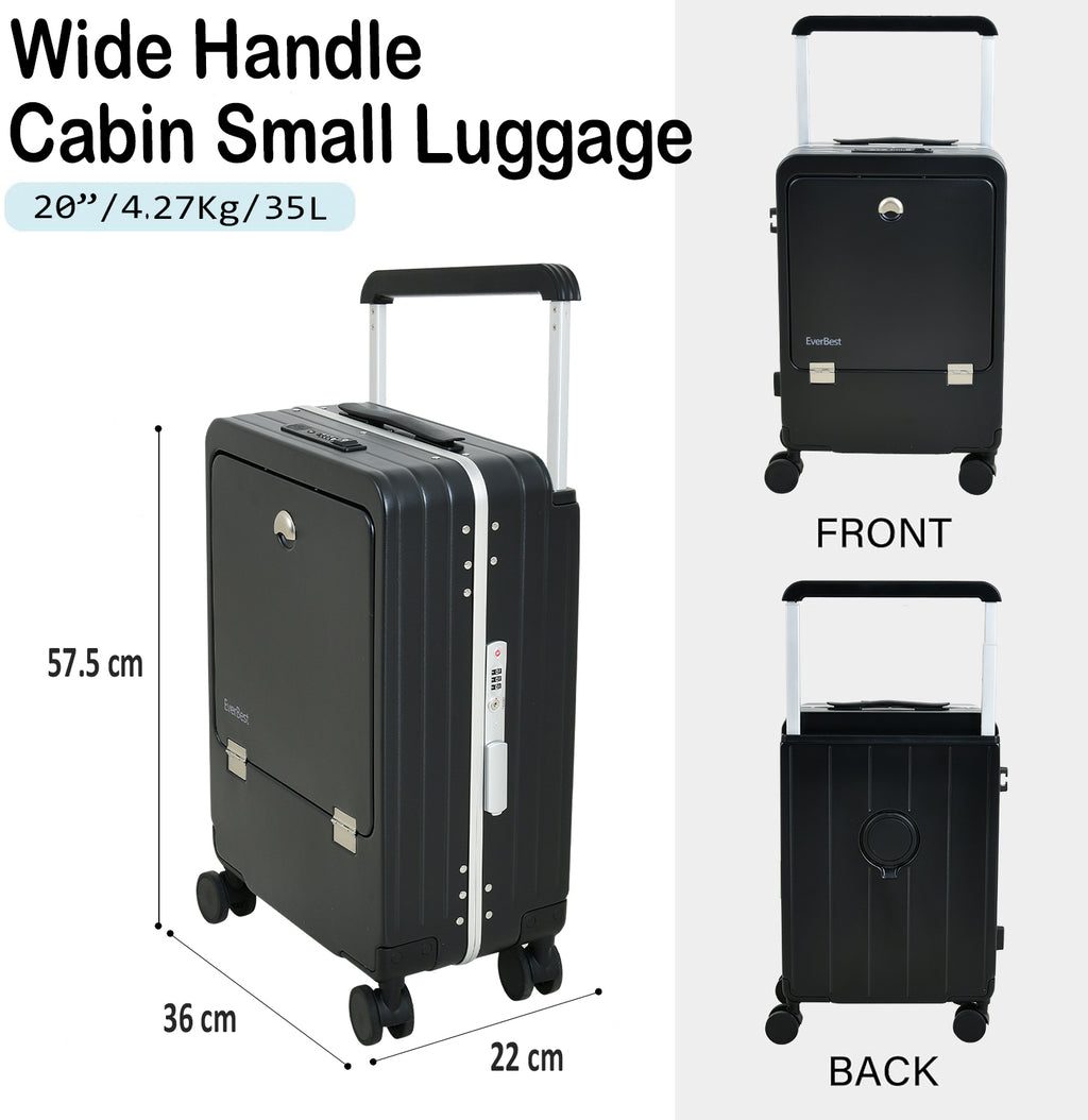 EB Black 22 Inch Aluminum Frame With Front open Compartment