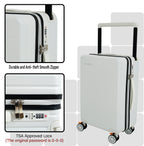 EverBest 22 & 26  Inch Set Of 2  Wide Handle Zipper White Suitcase