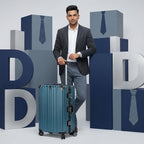 Vintage 22 Inch  Blue Aluminum Suitcase – Hard Shell Luggage with TSA Lock & Spinner Wheels