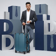 Vintage 22 Inch  Blue Aluminum Suitcase – Hard Shell Luggage with TSA Lock & Spinner Wheels