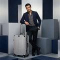 Vintage 22 Inch Sliver Aluminum Suitcase – Hard Shell Luggage with TSA Lock & Spinner Wheels
