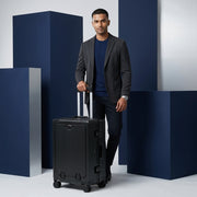 EverBest Executive 22 Inch Black Cabin Luggage – Laptop Compartment, USB Port, TSA Lock | Aluminium Frame Polycarbonate Hardside Trolley
