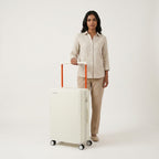 EverBest 22 Inch Polycarbonate Hard Case Zipperless Aluminium Frame White Suitcase