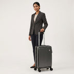 EverBest 30 Inch Grey Suitcase Trolley Bag with Laptop Compartment | Hard Shell Cabin Luggage with Spinner Wheels & USB Port