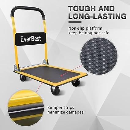 Welbuilt® 150Kg Portable Folding Metal Hand Platform Trolley for Material  Handling, 2-Year Warranty
