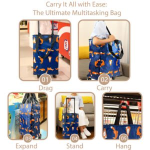 "Lightweight travel shopping trolley bag for hassle-free market shopping."