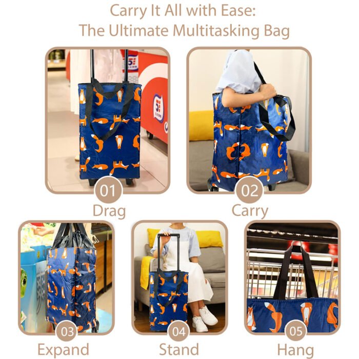 "Lightweight travel shopping trolley bag for hassle-free market shopping."