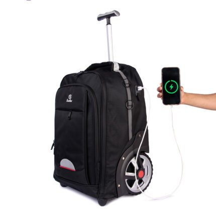 EB EVER BEST Laptop Trolley Backpack | 2 Big Wheels | Business & Student Luggage | Compact Suitcase Bag for Men & Women – Black