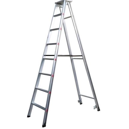 Welbuilt Heavy Duty Multipurpose 10ft Aluminum Step Ladder | Folding & Portable | Slip Resistant | Durable Wide Steps | Ideal for Home, Factory, Indoor & Outdoor Use | 10 Foot Ladder