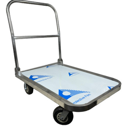 Welbuilt Platform Trolley 500 Kg Capacity (91×64×60.5 cm) – Silver | Non-Slip Platform Heavy-Duty Hand Trolley for Industrial & Commercial Use