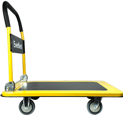 Welbuilt Platform Trolley 400 Kg Capacity (96×62×16 cm) – Yellow Iron | Non-Slip Platform Heavy-Duty Hand Trolley for Industrial & Commercial Use