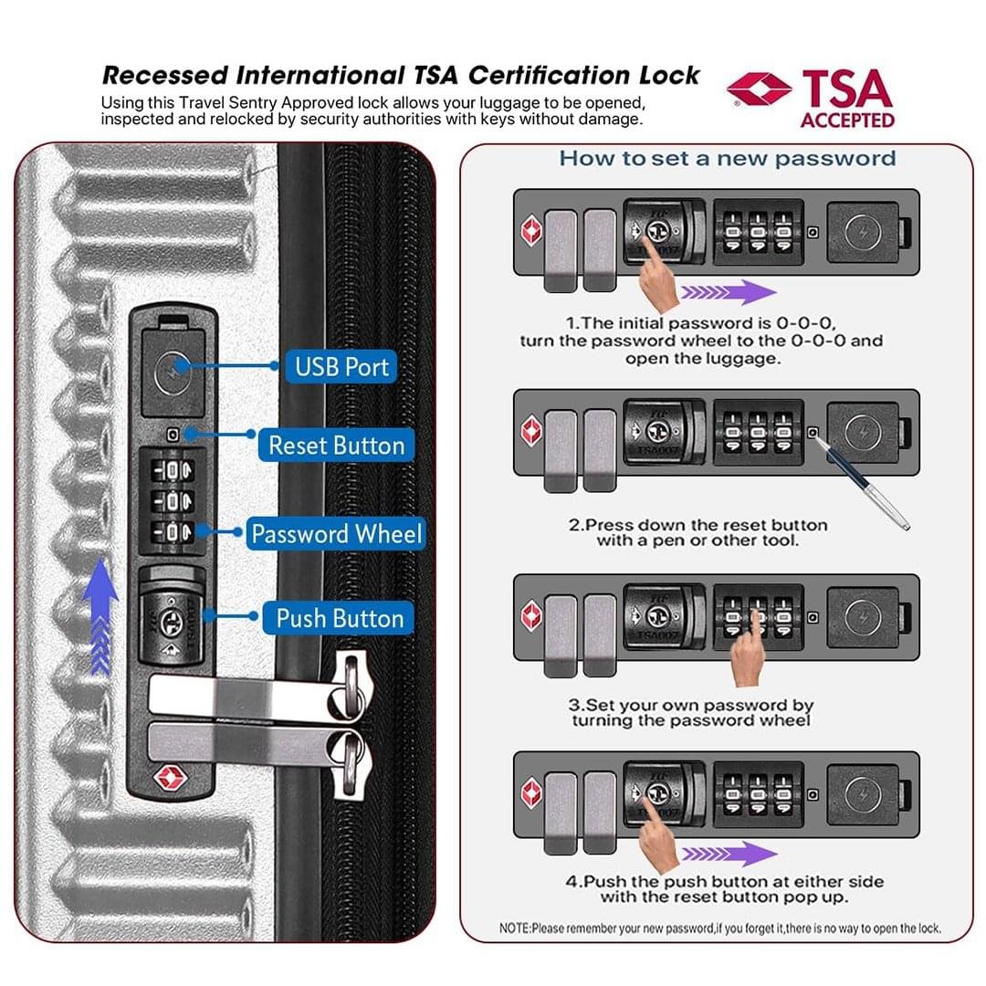 A TSA lock for luggage securing a suitcase, ensuring safe and hassle-free travel.